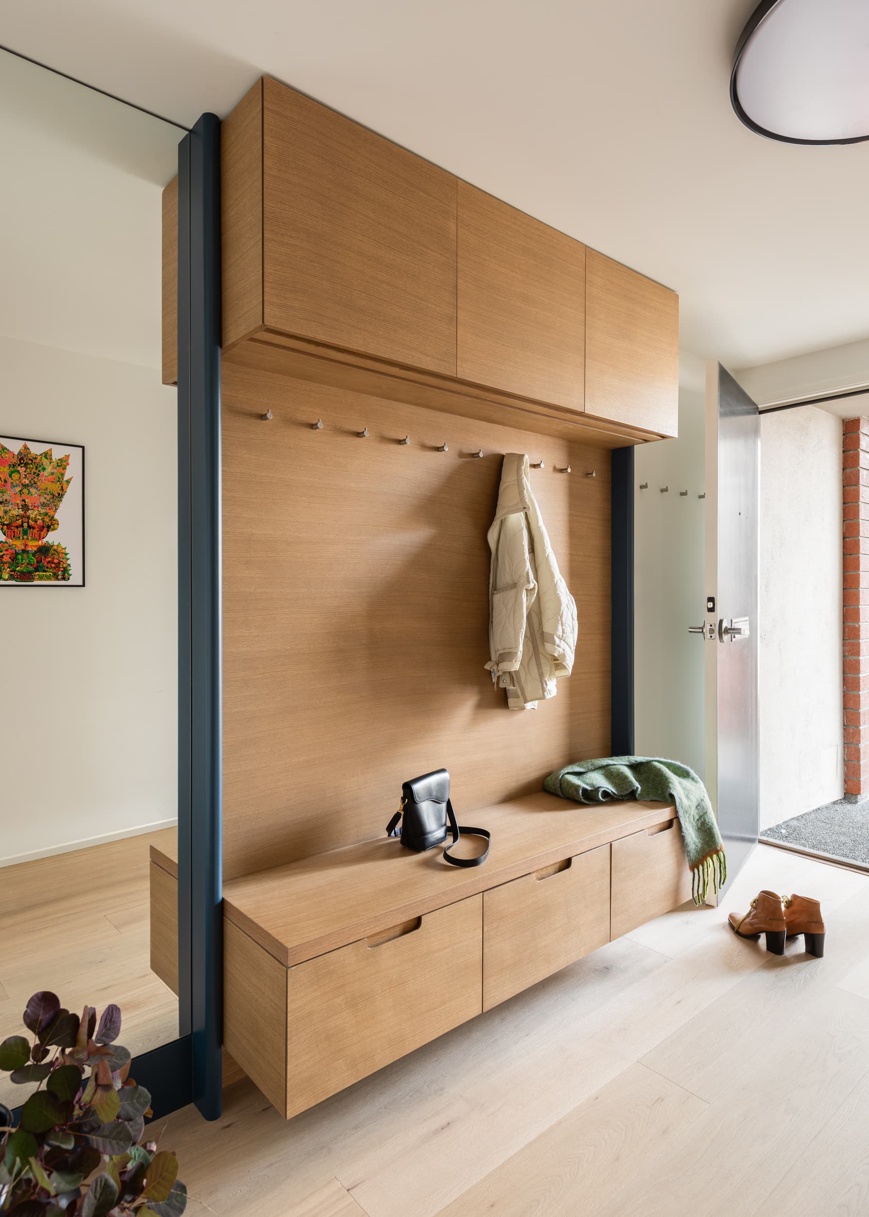 Oak St entryway millwork
